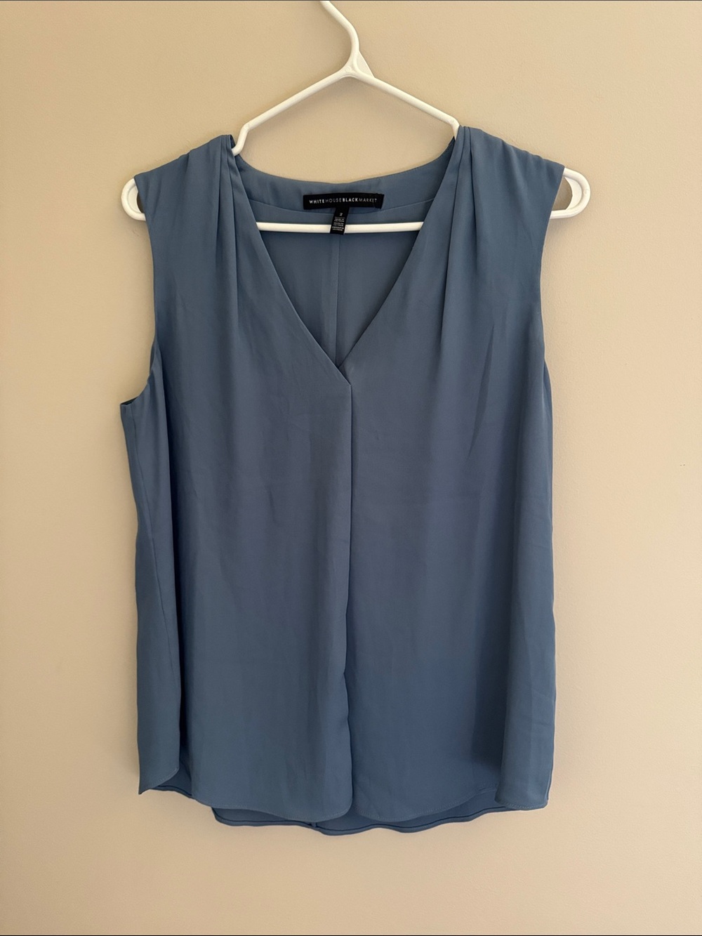 WHITE HOUSE BLACK MARKET DUSTY BLUE TOP